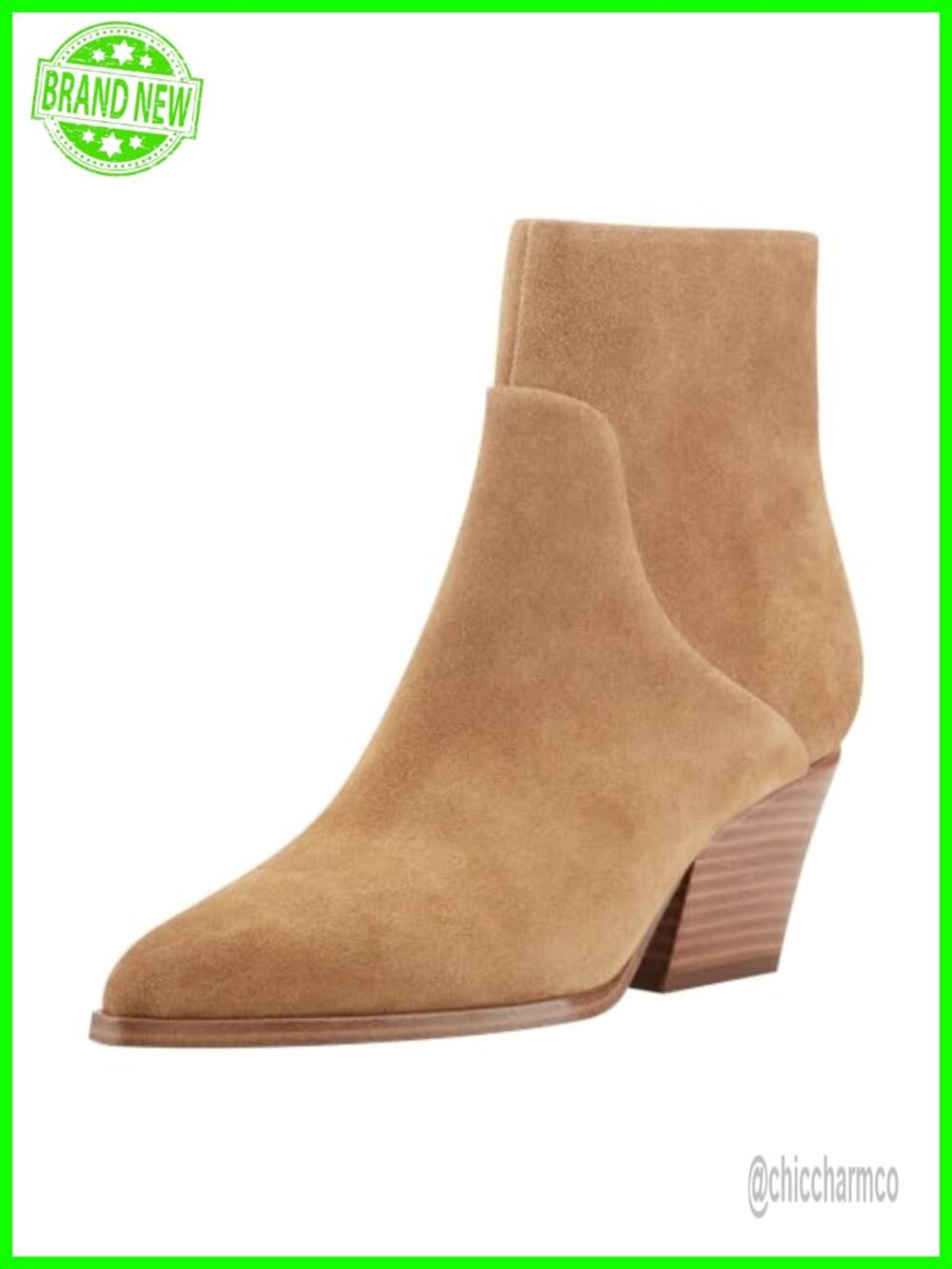 Pointed Toe Suede Ankle Booties with Block Heel